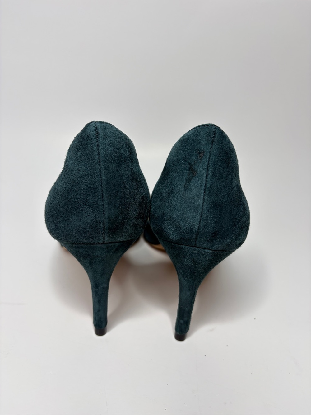 Banana Republic Factory Suede d'Orsay Pump Heels in Pixie Dust Green Size 9 - Picture 5 of 9